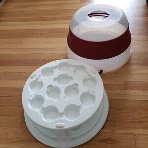 Prepworks by Progressive Collapsible 24 cupcake or tall cake holder carrier red
